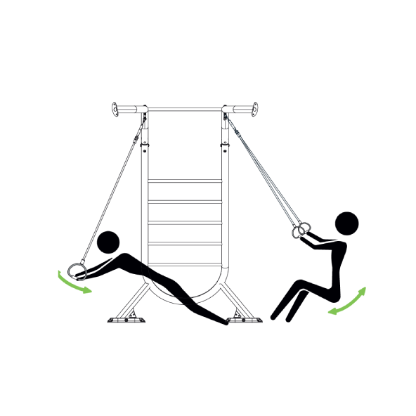 TRX chest press, squat and fly station